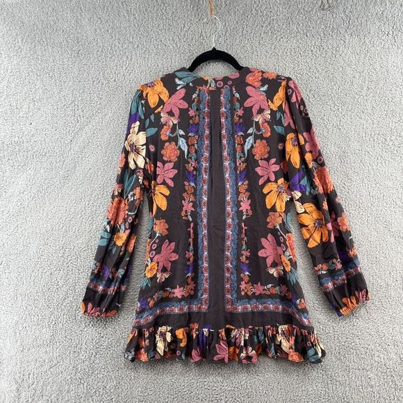 Free People Violet Hill printed tunic boho mini dress size 2 - Picture 5 of 11
